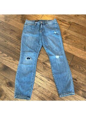 J. Crew Toothpick Size 31 Light Washed Women's Distressed Skinny Stretch Jeans